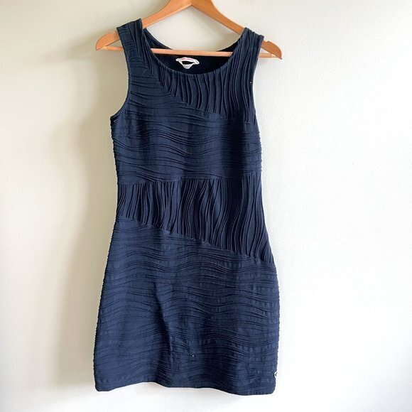 SKUNKFUNK PLEATED DRESS BLACK SLEEVELESS SHEATH WOMENS SIZE 2 ORGANIC COTTON - Picture 1 of 8